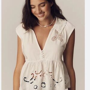 Anthropologie Lace Bay Doll Blouse New